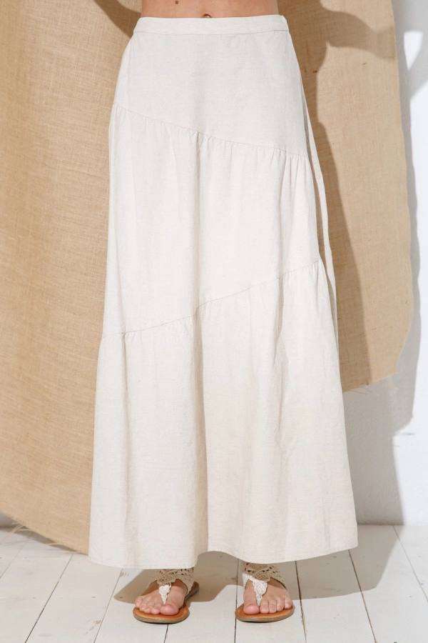 wholesale clothing natural maxi skirt with elastic waist In The Beginning