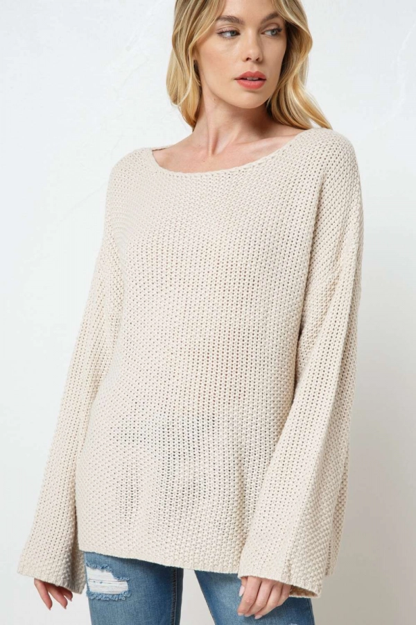 wholesale clothing beige sweater In The Beginning