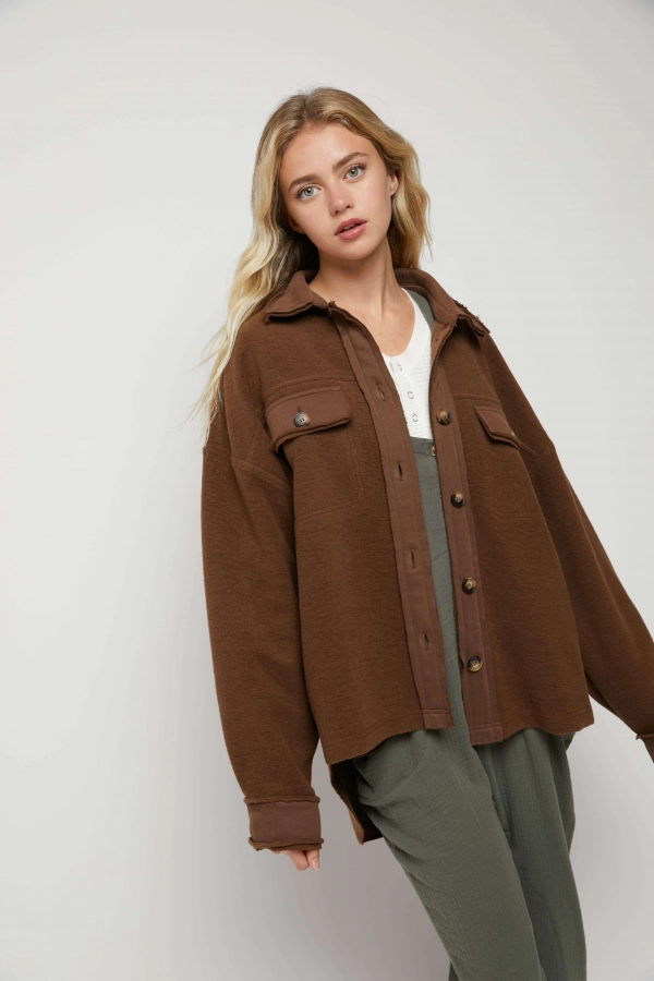 wholesale clothing brown jackets with button In The Beginning