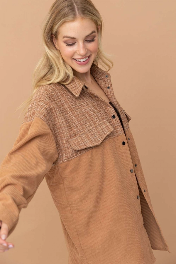 wholesale clothing brown jacket with long sleeve and buttons In The Beginning