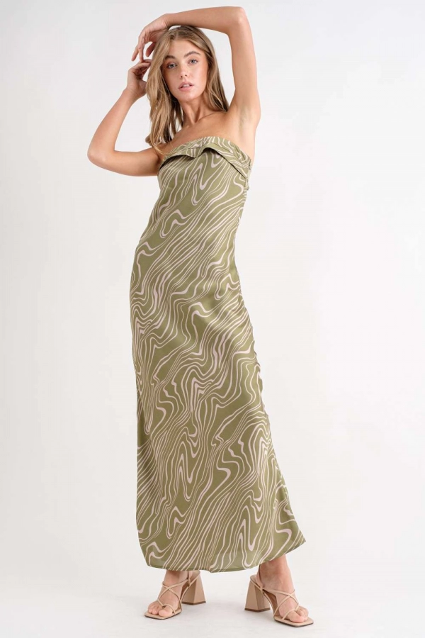 wholesale clothing olive maxi dress with ruffle details In The Beginning