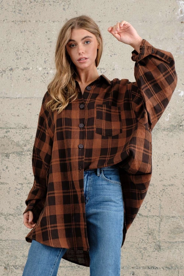 wholesale clothing brown over size shirts jackets In The Beginning