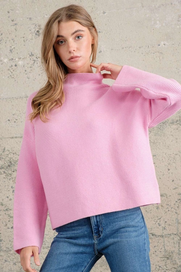 wholesale clothing pink sweaters with turtle neck In The Beginning