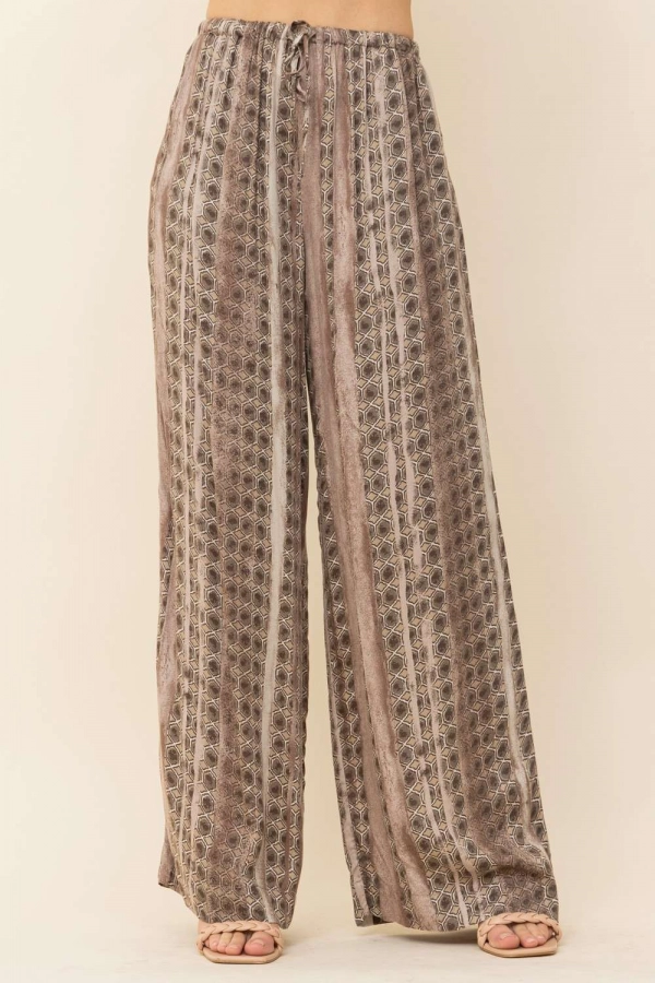 wholesale clothing taupe multi  patch pant In The Beginning