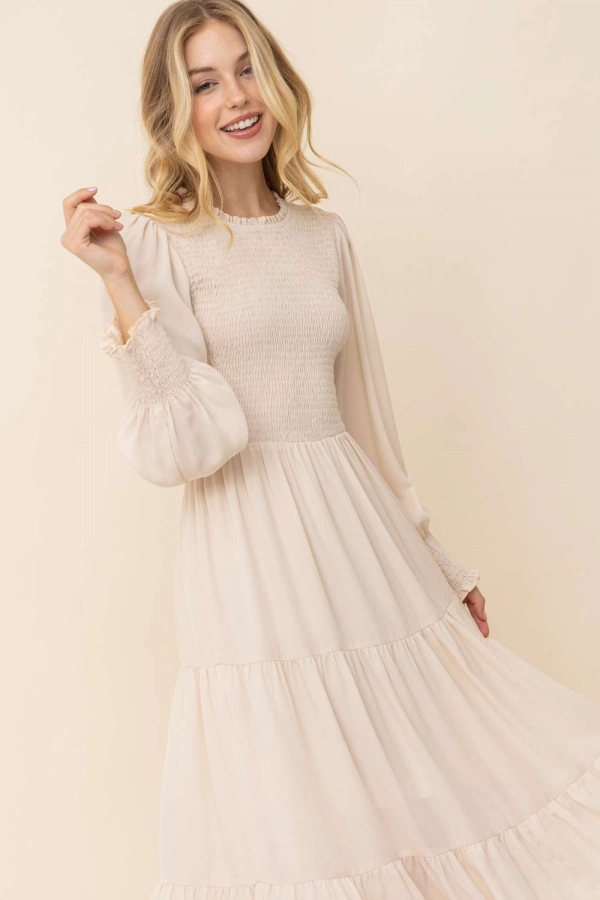 wholesale clothing ivory midi dress In The Beginning