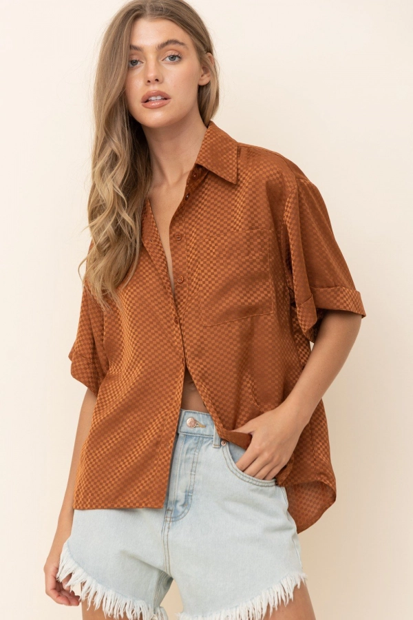 wholesale clothing camel button down shirts In The Beginning
