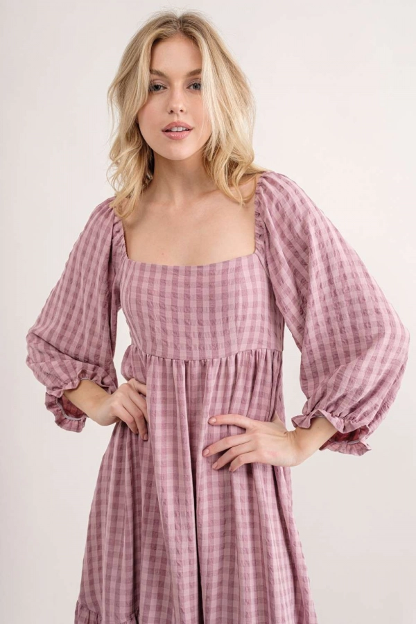 wholesale clothing mauve long sleeve maxi dress In The Beginning