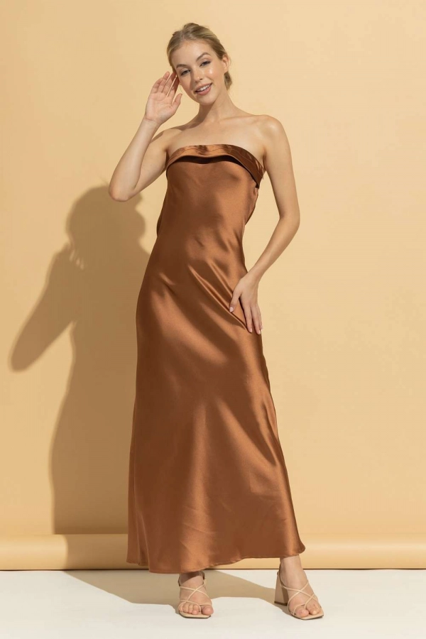 wholesale clothing brown maxi dress In The Beginning