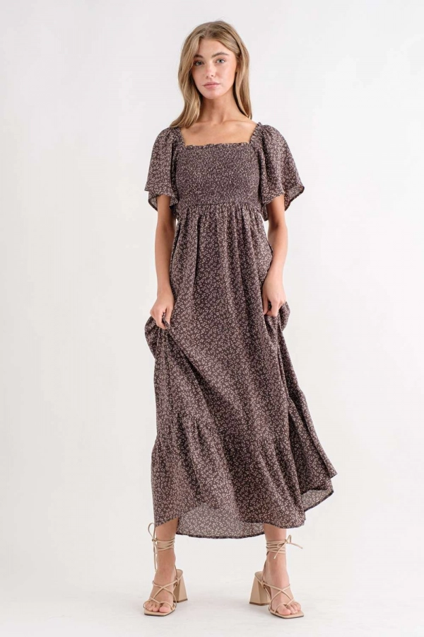 wholesale clothing charcoal midi dress In The Beginning