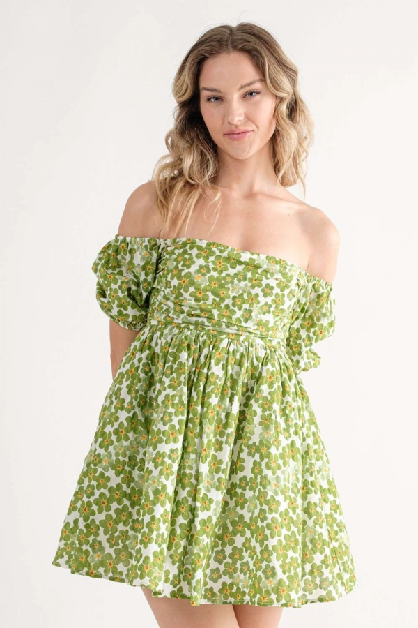 wholesale clothing green mini dress In The Beginning
