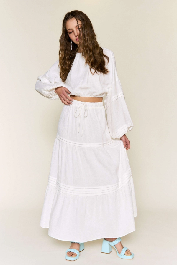 wholesale clothing white midi skirts In The Beginning