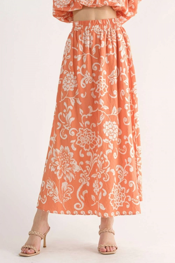 wholesale clothing orange midi skirts In The Beginning