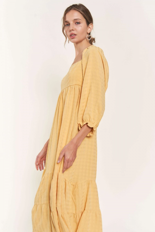 wholesale clothing yellow midi dress In The Beginning