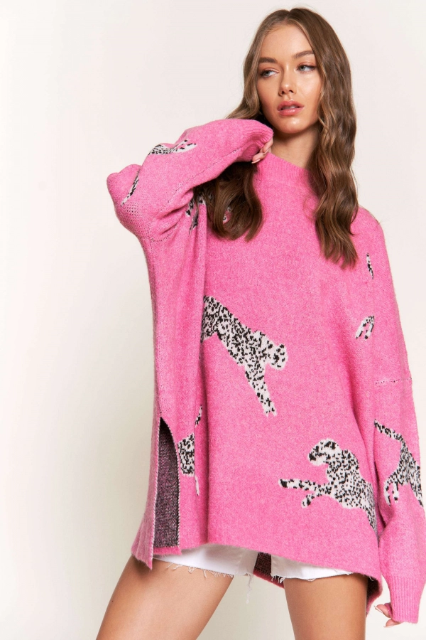 wholesale clothing pink oversize sweaters In The Beginning