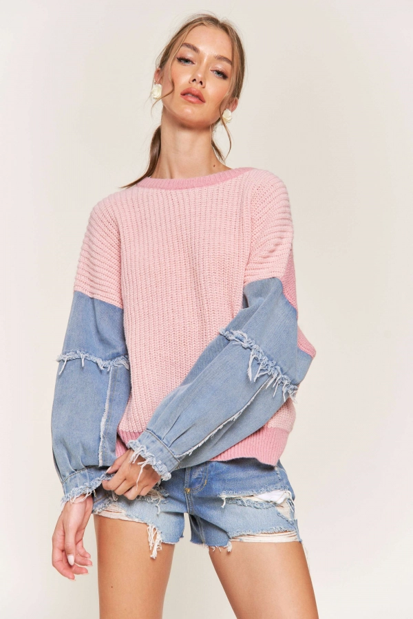 wholesale clothing pink sweaters with long sleeve In The Beginning