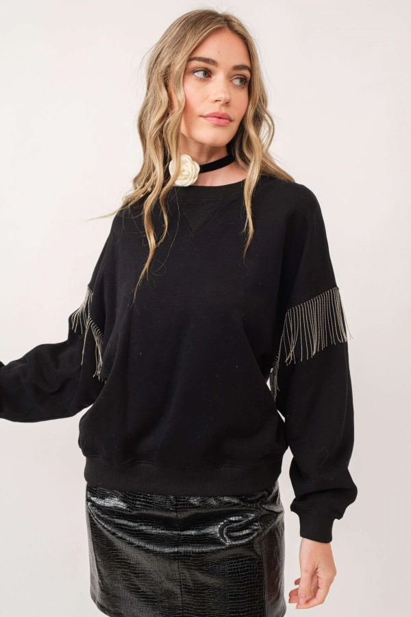 wholesale clothing black top with long sleeve In The Beginning