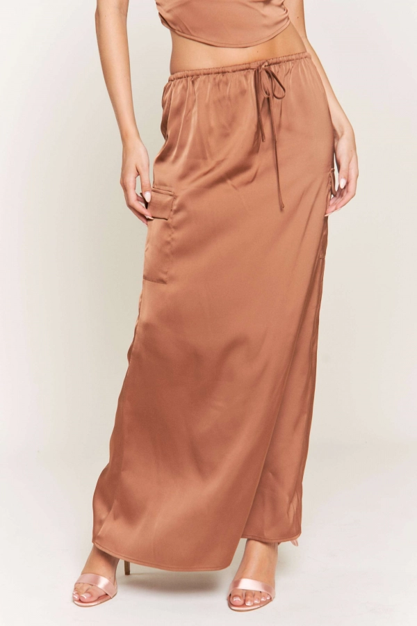 wholesale clothing light brown maxi skirt In The Beginning
