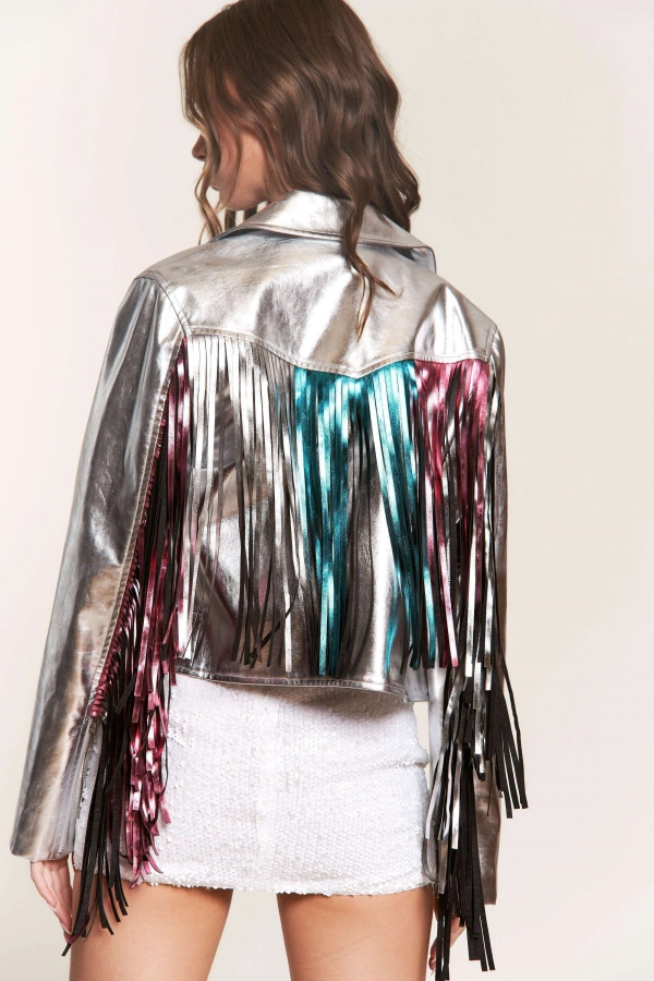 wholesale clothing silver fringe jackets In The Beginning