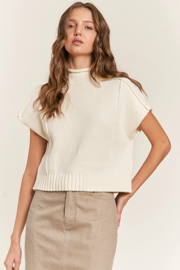 wholesale clothing ivory sleeveless sweater In The Beginning
