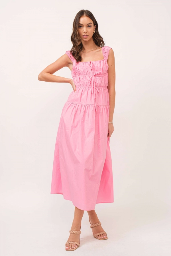 wholesale clothing pink ivory maxi dress In The Beginning