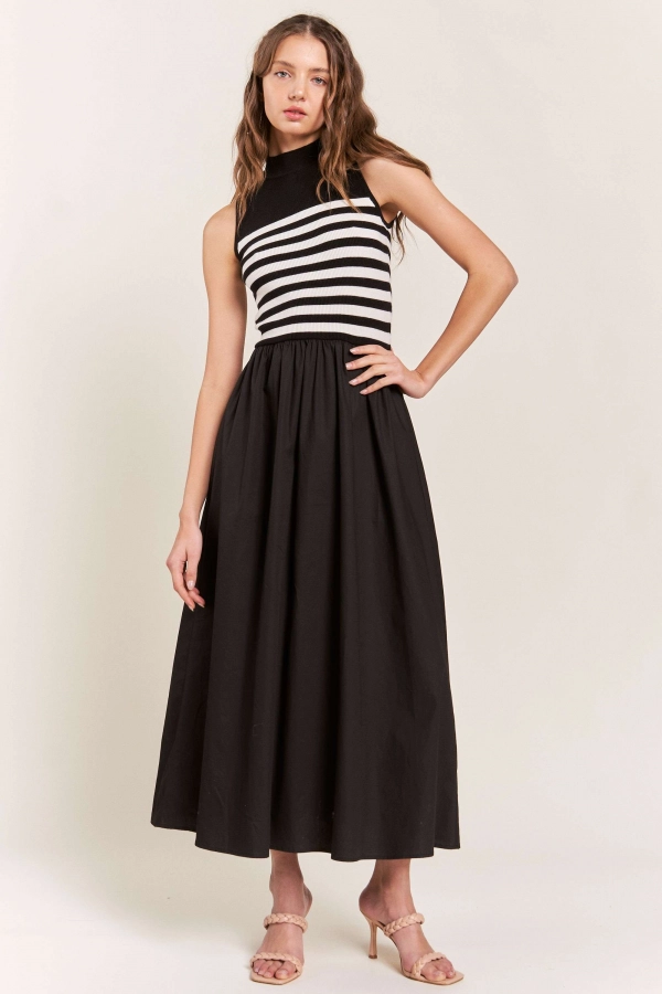 wholesale clothing maxi stripe knit dress In The Beginning