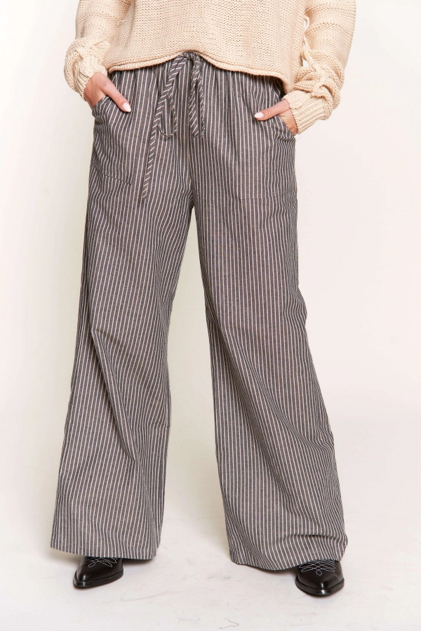 wholesale clothing charcoal stripe pants In The Beginning
