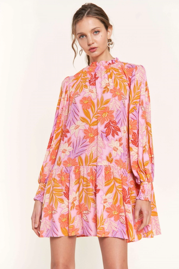wholesale clothing orange pink mini dress In The Beginning