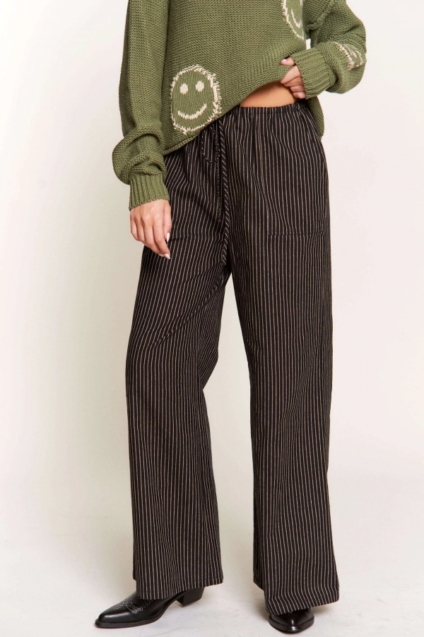 wholesale clothing black stripe pants In The Beginning