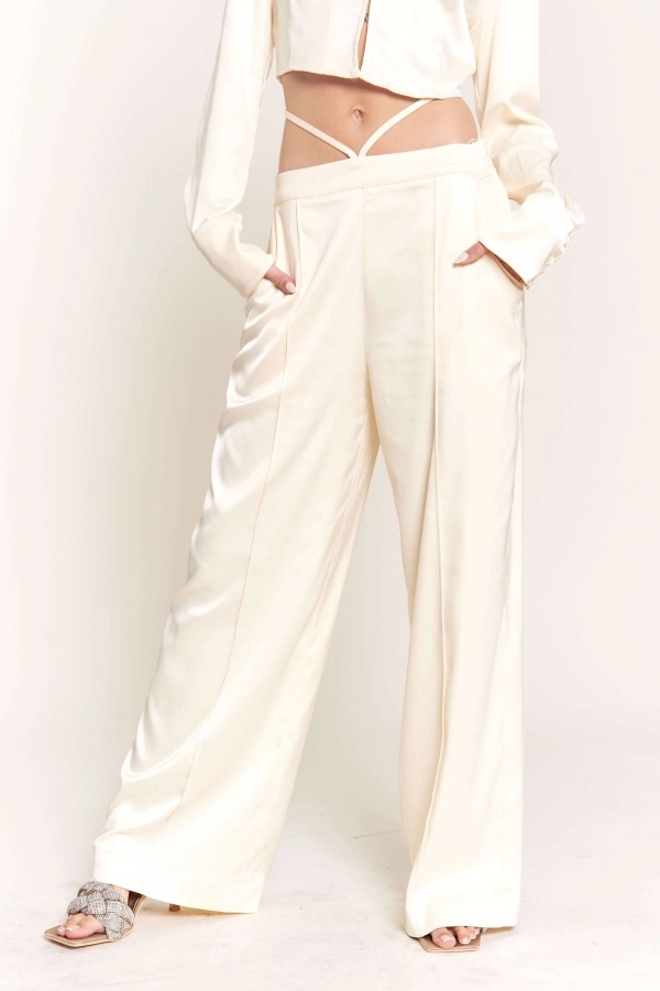 wholesale clothing ivory pants with pocket In The Beginning