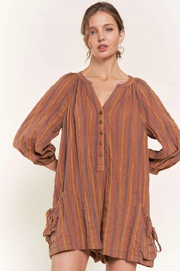wholesale clothing camel multi romper In The Beginning