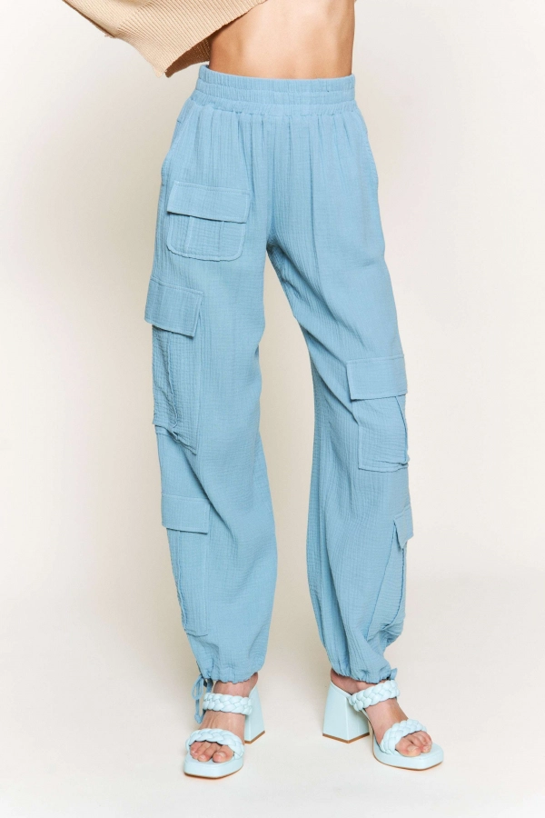 wholesale clothing blue pants with pocket In The Beginning