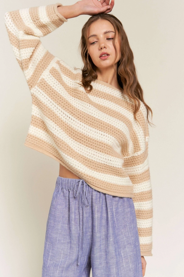wholesale clothing beige sweaters with long sleeve In The Beginning